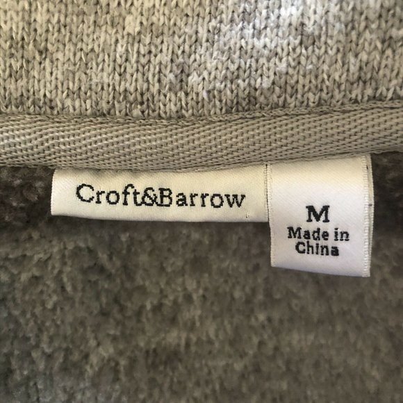 Croft & Barrow Size Medium Shacket Gray on Gray Full Zip Shirt/Jacket - Picture 8 of 12
